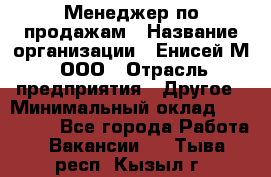 Менеджер по продажам › Название организации ­ Енисей-М, ООО › Отрасль предприятия ­ Другое › Минимальный оклад ­ 100 000 - Все города Работа » Вакансии   . Тыва респ.,Кызыл г.